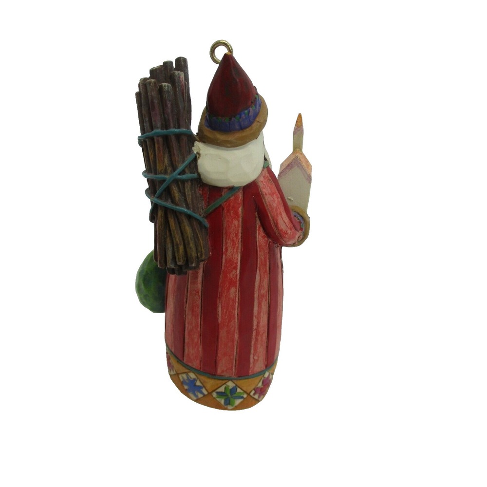 Jim Shore Santas Holding  Church Firewood on back Tree Ornaments Hill Scenery - Picture 2 of 2
